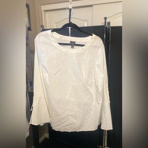 White Blouse,W/Tied bell bottom sleeves